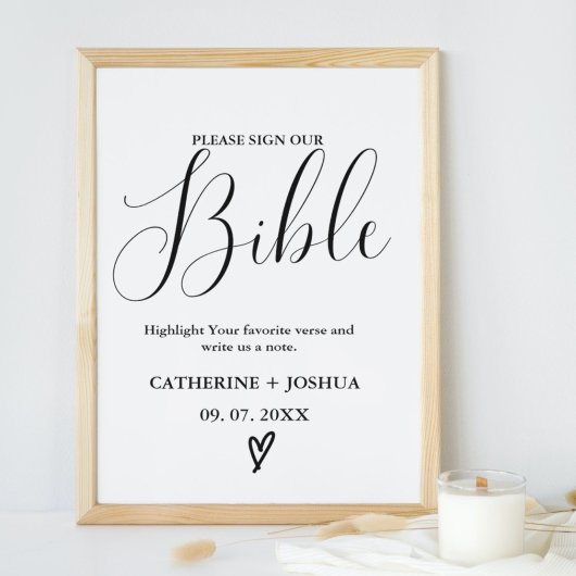 Tafelschild für Hochzeiten, Bibelguestbook Poster