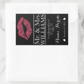 Tafelschild für Hochzeitsweinflaschen - Mittellipp Rechteckiger Aufkleber (Tasche)