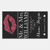 Tafelschild für Hochzeitsweinflaschen - Mittellipp Rechteckiger Aufkleber (Vorderseite)