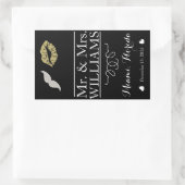 Tafelschild für Hochzeitsweinflaschen - Mittellipp Rechteckiger Aufkleber (Tasche)