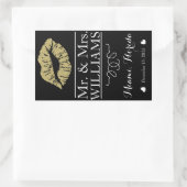 Tafelschild für Hochzeitsweinflaschen - Mittellipp Rechteckiger Aufkleber (Tasche)