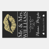 Tafelschild für Hochzeitsweinflaschen - Mittellipp Rechteckiger Aufkleber (Vorderseite)