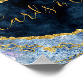 Tafelschild mit Blue Gold Foil Cards Poster (Ecke)