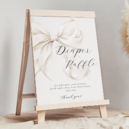 Tafelschild mit dem White Bow Diaper Poster