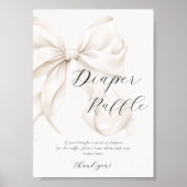 Tafelschild mit dem White Bow Diaper Poster (Vorne)