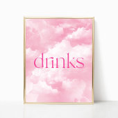 Tafelschild mit Funkelnd rosa Wolken Poster
