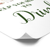 Tafelschild mit grünem Holz - Getränke Zeichen 8x1 Poster (Ecke)