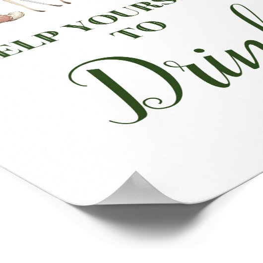 Tafelschild mit grünem Holz - Getränke Zeichen 8x1 Poster (Ecke)