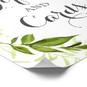 Tafelschild mit grünem Leaf, rustikal Poster (Ecke)