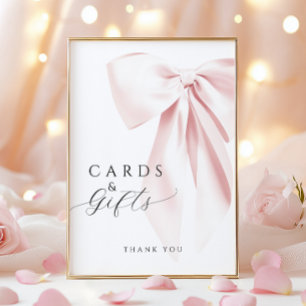 Tafelschild mit rosa Bow Babyduschkarten und Gesch Poster