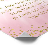 Tafelschild mit rosa Gold-Windeln Poster (Ecke)