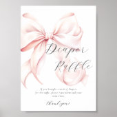 Tafelschild mit rosafarbenem Bow-Windeln Poster (Vorne)