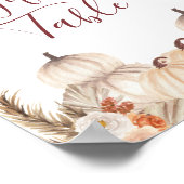 Tafelschild mit Weißcreme Pumpkin Floral Poster (Ecke)