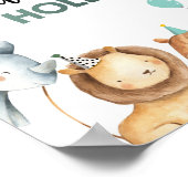 Tafelschild "Waterhole Wild Animals Boy Birthday" Poster (Ecke)