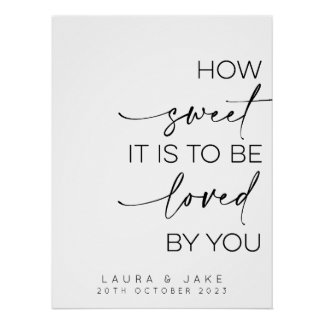 Tafelschild - wie süß es zu lieben ist poster