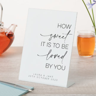 Tafelschild - wie süß es zu lieben ist sockelschild