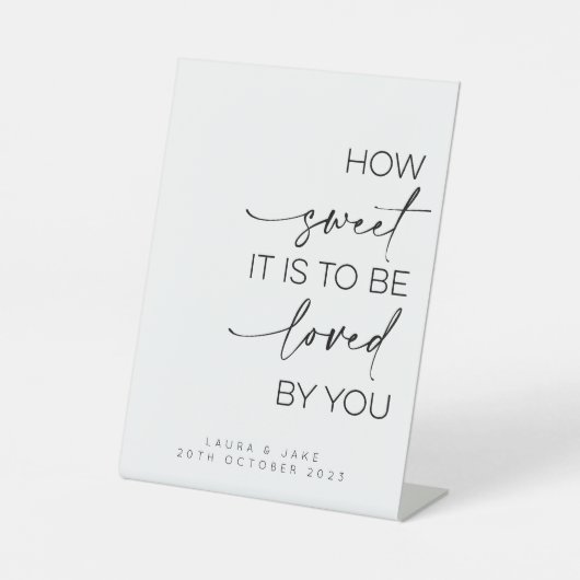 Tafelschild - wie süß es zu lieben ist sockelschild (Vorderseite)