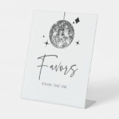 Tafelsignatur für Silber-Disco-Ball-Gastgeschenke Sockelschild (Vorderseite)