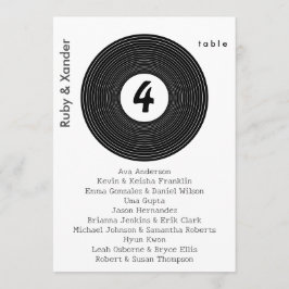 Tafelsitzkarte für schwarze Vinyl-Aufnahmen Einladung