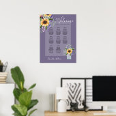 Tafelsonnenblumen Wisteria SITZ CHART Schaumbucht Poster (Heimbüro)