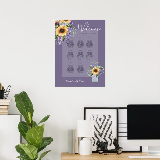 Tafelsonnenblumen Wisteria SITZ CHART Schaumbucht Poster (Heimbüro)