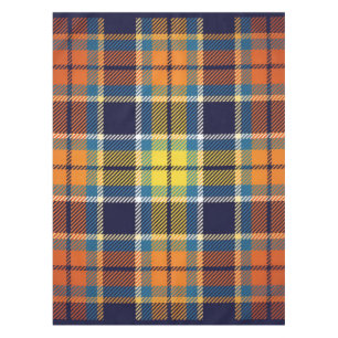 Tafeltuch Navy Blue Orange Kariert Tischdecke