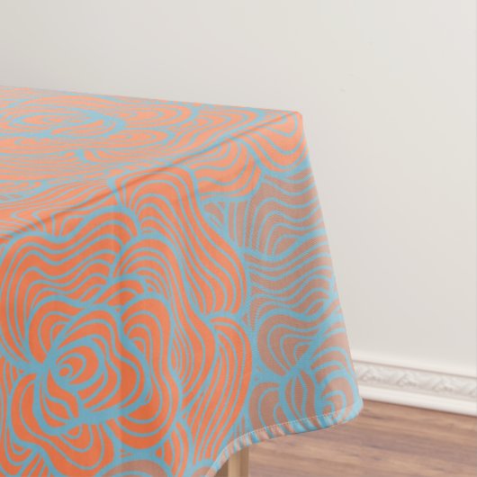 Tafelüberzug, Türkis- und Korallendesign Tischdecke (Beispiel)