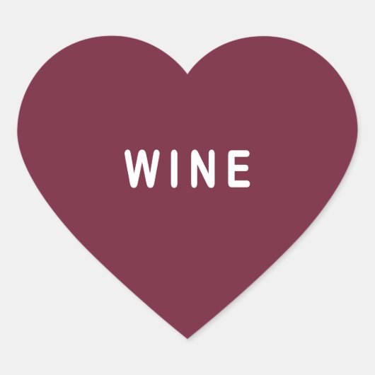 Tafelwein Herz-Aufkleber (Vorderseite)