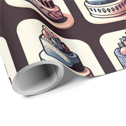 Tafelwerbung mit Geburtstagskuchen Geschenkpapier (Rolleneckpunkt)