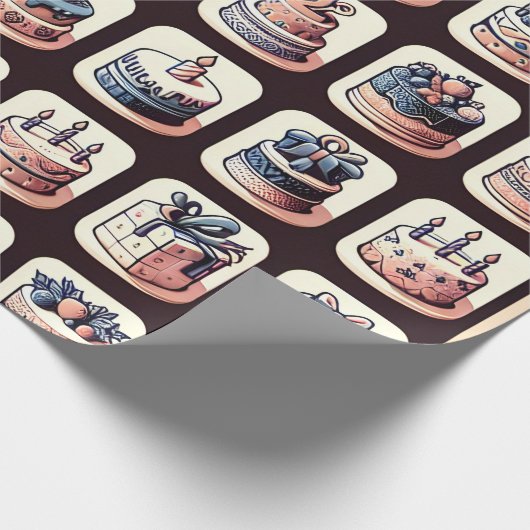 Tafelwerbung mit Geburtstagskuchen Geschenkpapier (Ecke)