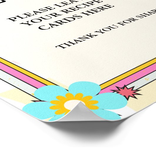 Tafelzeichen Boho Dazed and Groovy Recipes Poster (Ecke)