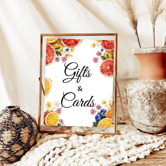 Tafelzeichen für Zitrusfrüchte und Brautpartys Poster