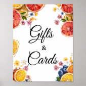 Tafelzeichen für Zitrusfrüchte und Brautpartys Poster (Vorne)