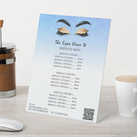 *~*Tafelzelt Glitzer EYES Pedestzeichen Sockelschild (In SItu)