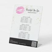 *~* Tafelzelt PINK LIPS-Tabletop Pedestal-Zeichen Sockelschild (Vorderseite)