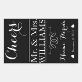 Tafelzentrum für Hochzeitsweinflaschen Rechteckiger Aufkleber (Vorderseite)