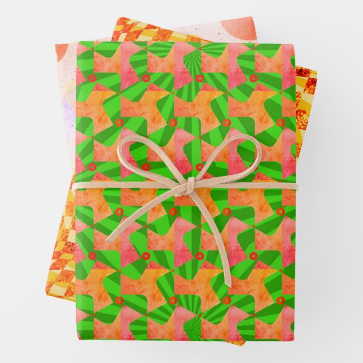 Taffi Op Art Gear Sampler Geschenkpapier Set (Beispiel)