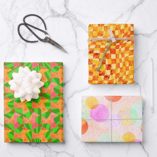 Taffi Op Art Gear Sampler Geschenkpapier Set (Vorderseite)