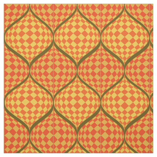 Taffi Op Art Orange Green und Yellow Stoff (Muster)