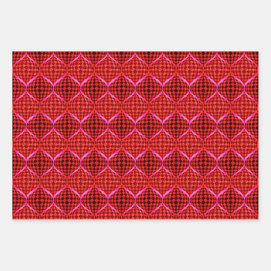 Taffi Op Art Sampler Cherry Wrapping Paper Sheets Geschenkpapier Set (Vorderseite 3)