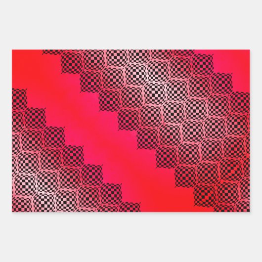 Taffi Op Art Sampler Cherry Wrapping Paper Sheets Geschenkpapier Set (Vorderseite)