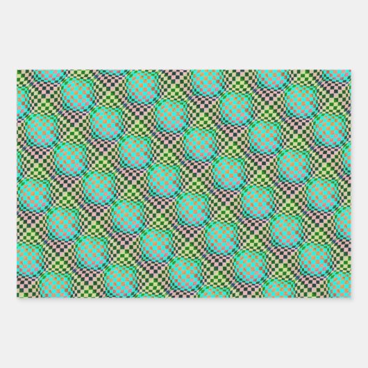 Taffi Op Art Sampler Wrapping Paper Sheets Geschenkpapier Set (Vorderseite 2)