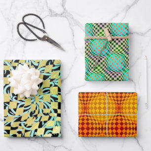 Taffi Op Art Sampler Wrapping Paper Sheets Geschenkpapier Set