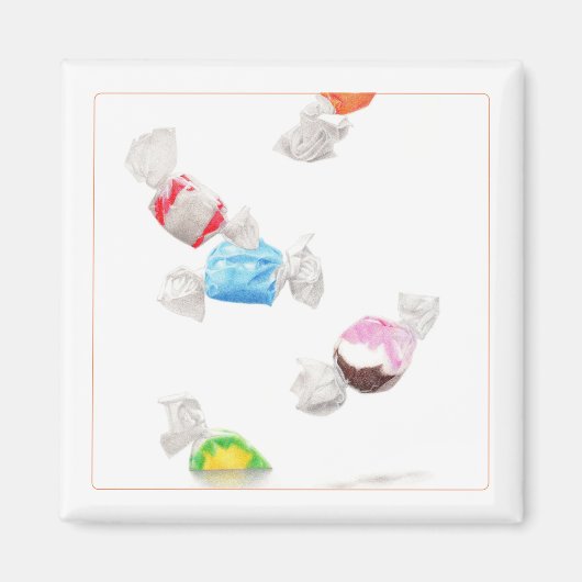 TAFFY RAIN Square Magnet (Vorne)