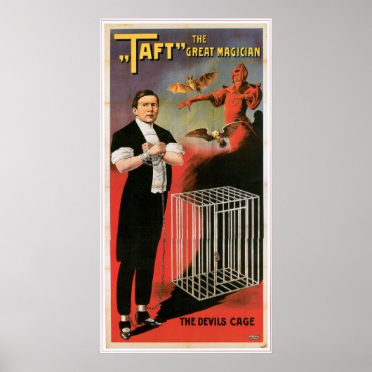 Taft ~ Magician Devils Cage Vintag Magic Act Poster (Vorne)