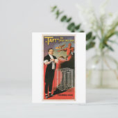 Taft ~ Magier Teufelskäfig Vintage-Zauberkunst Postkarte (Stehend Vorderseite)
