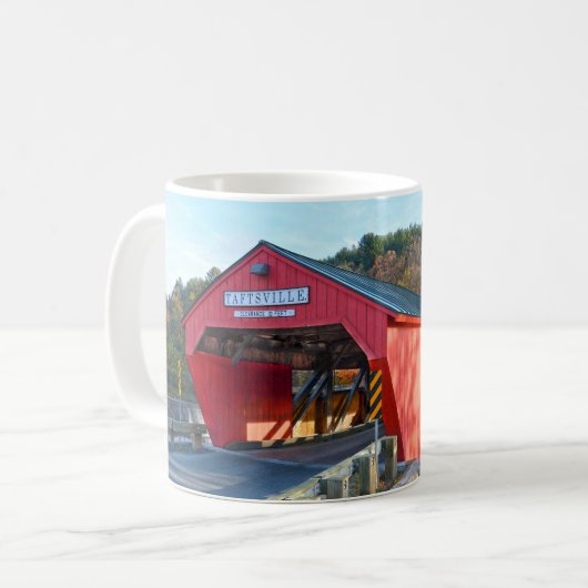 Taftsville Covered Bridge, Windsor Landkreis, Verm Kaffeetasse (Vorderseite Links)
