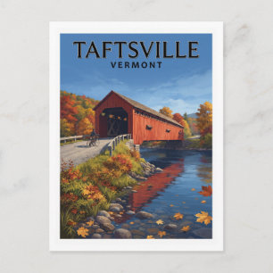 Taftsville Covered Bridge Woodstock Vermont Reise Postkarte