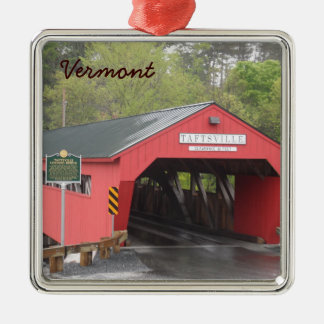Taftsville überdachte Brücke, Vermont Silbernes Ornament