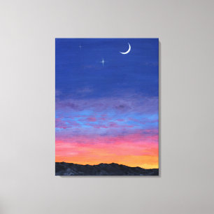 Tag2Nacht Sonnenuntergangsmalerei Leinwanddruck